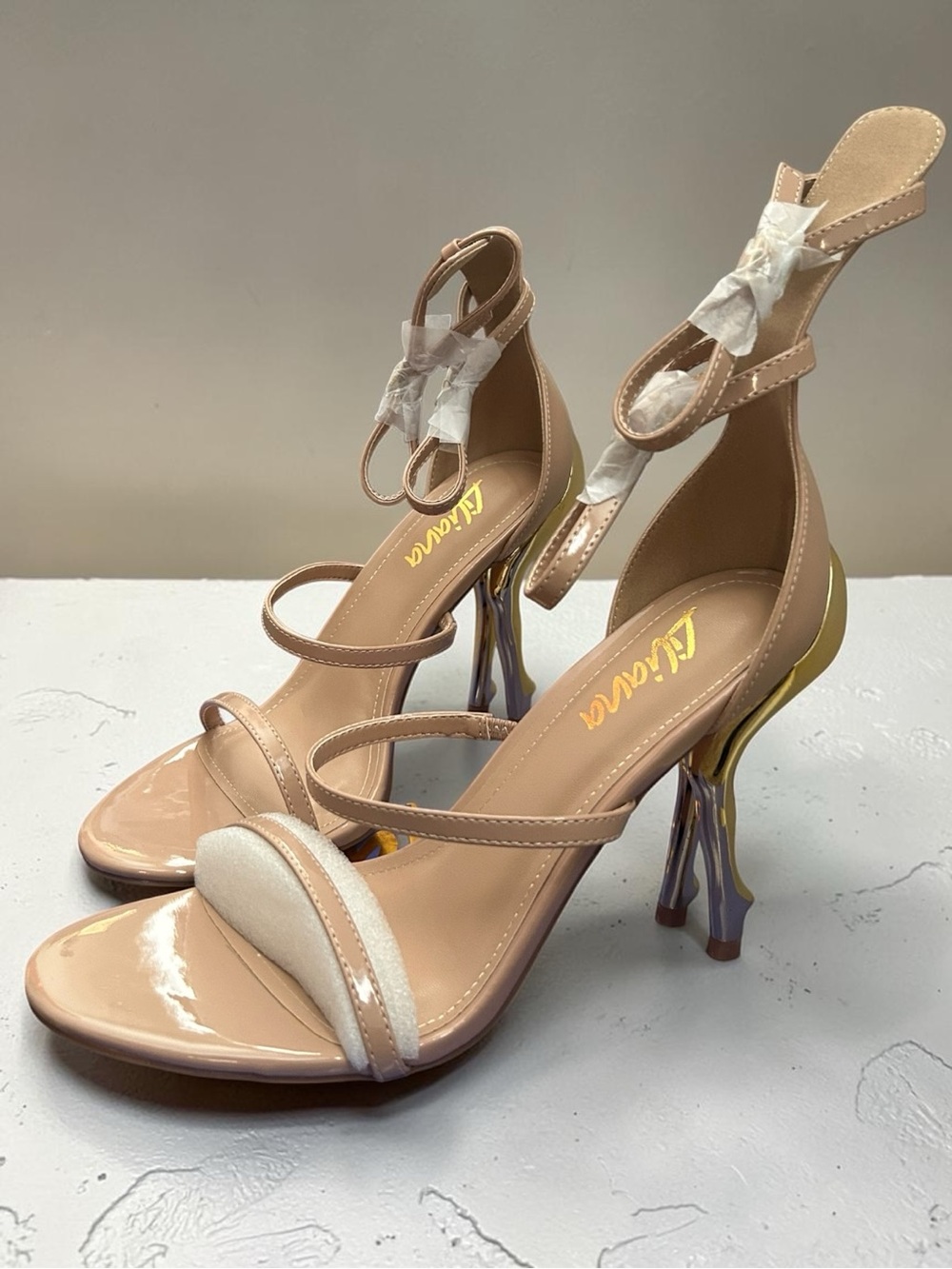Liliana Nude Strap with Gold Stallion House Silhouette Heel